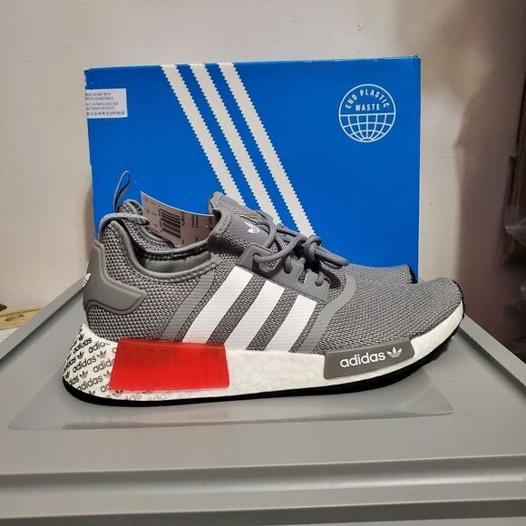 Adidas Mens Sz 9 NMD R1 Grey /White/ Red GY4874 Boost Ultraboost Sneak… - Picture 2 of 14